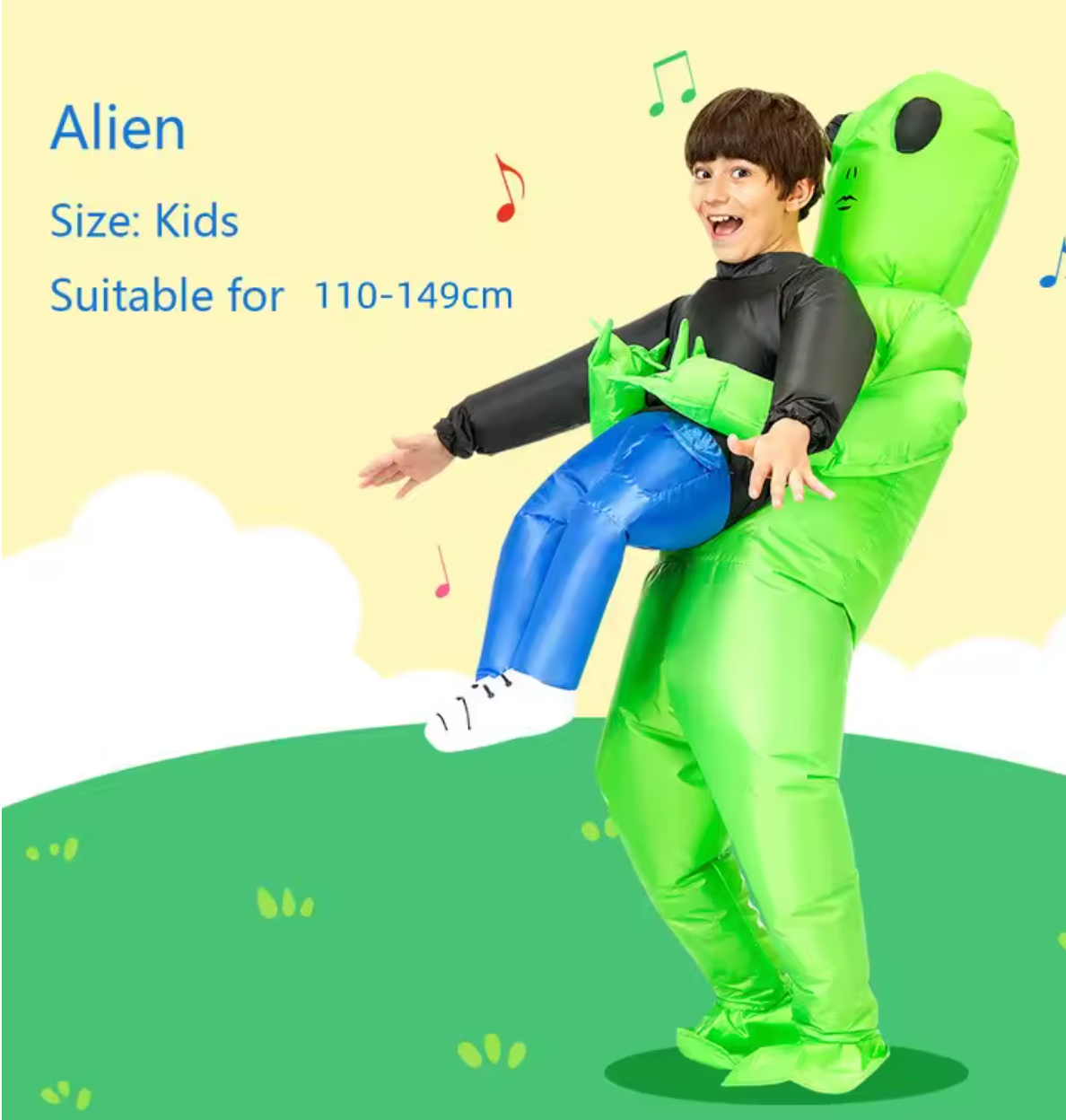 Costume Gonfiabile Alieno Spaventoso – Cosplay Divertente per Bambini e Adulti